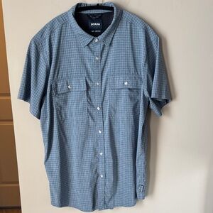 Prana Men's Casual Blue Button Down Shirt